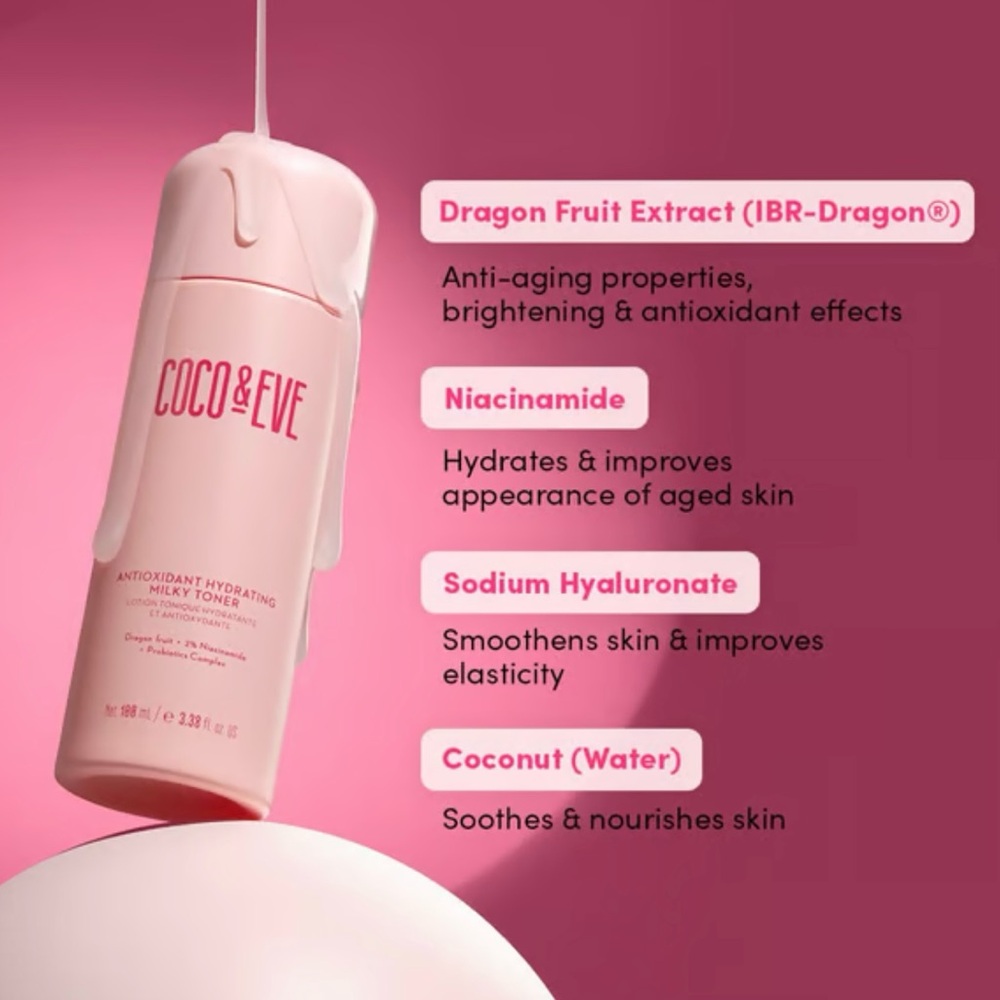 Coco & Eve Pink Hydrating Milky Toner - Picture 3 of 4